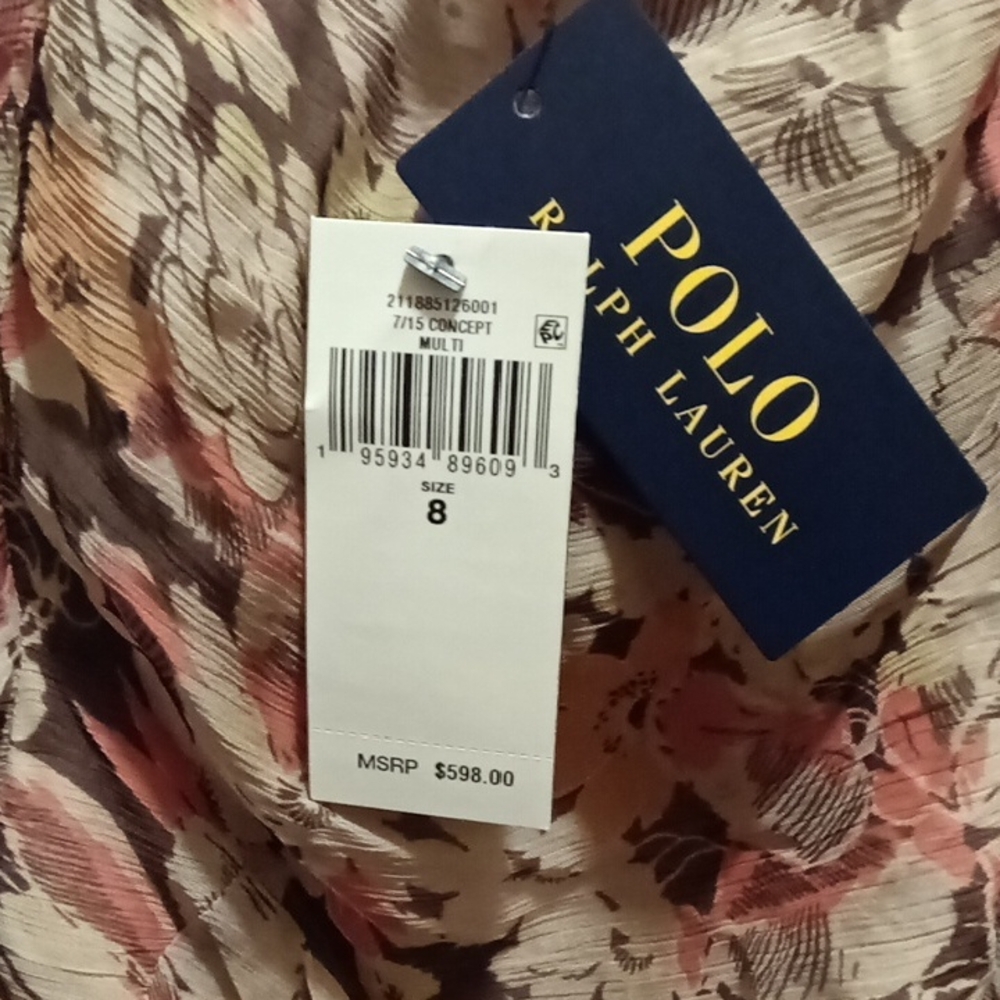 Polo by Ralph Lauren One Shoulder Dress - Pink and Cream